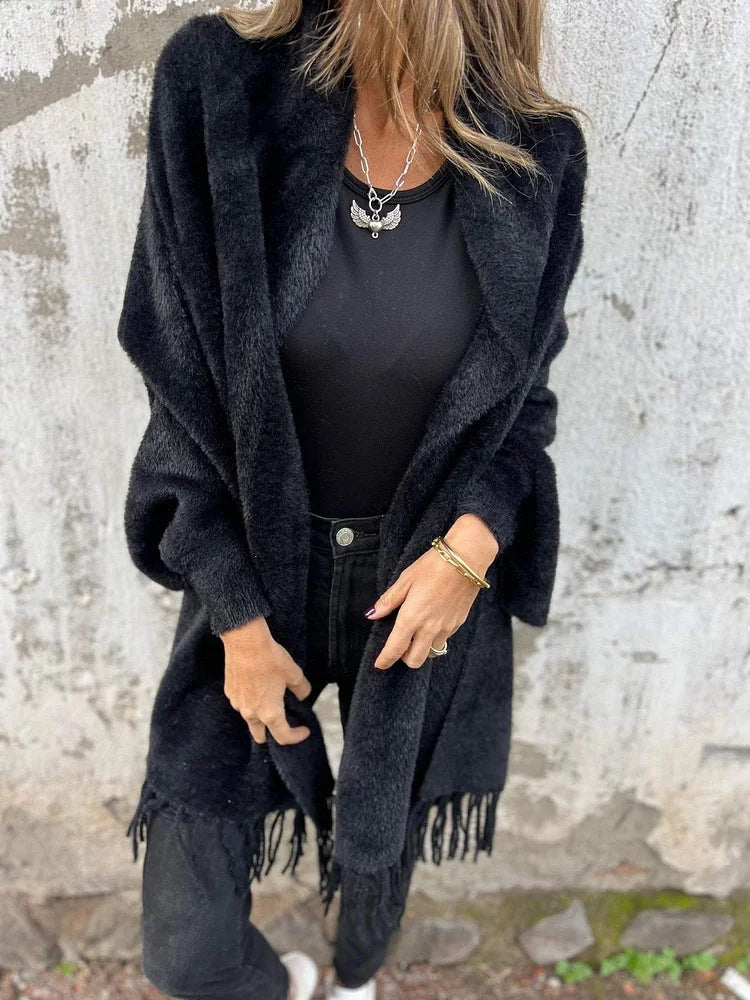 Isabel™ - Cozy Wrap Cardigan with Fringe Hem