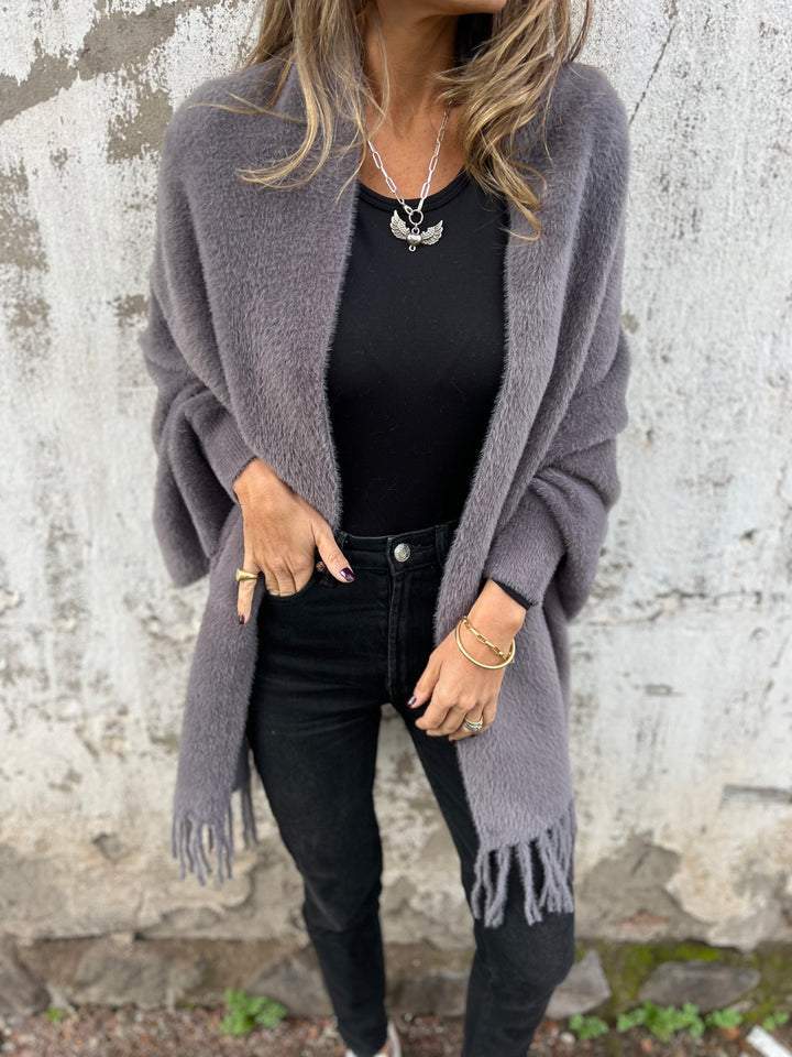 Isabel™ - Cozy Wrap Cardigan with Fringe Hem