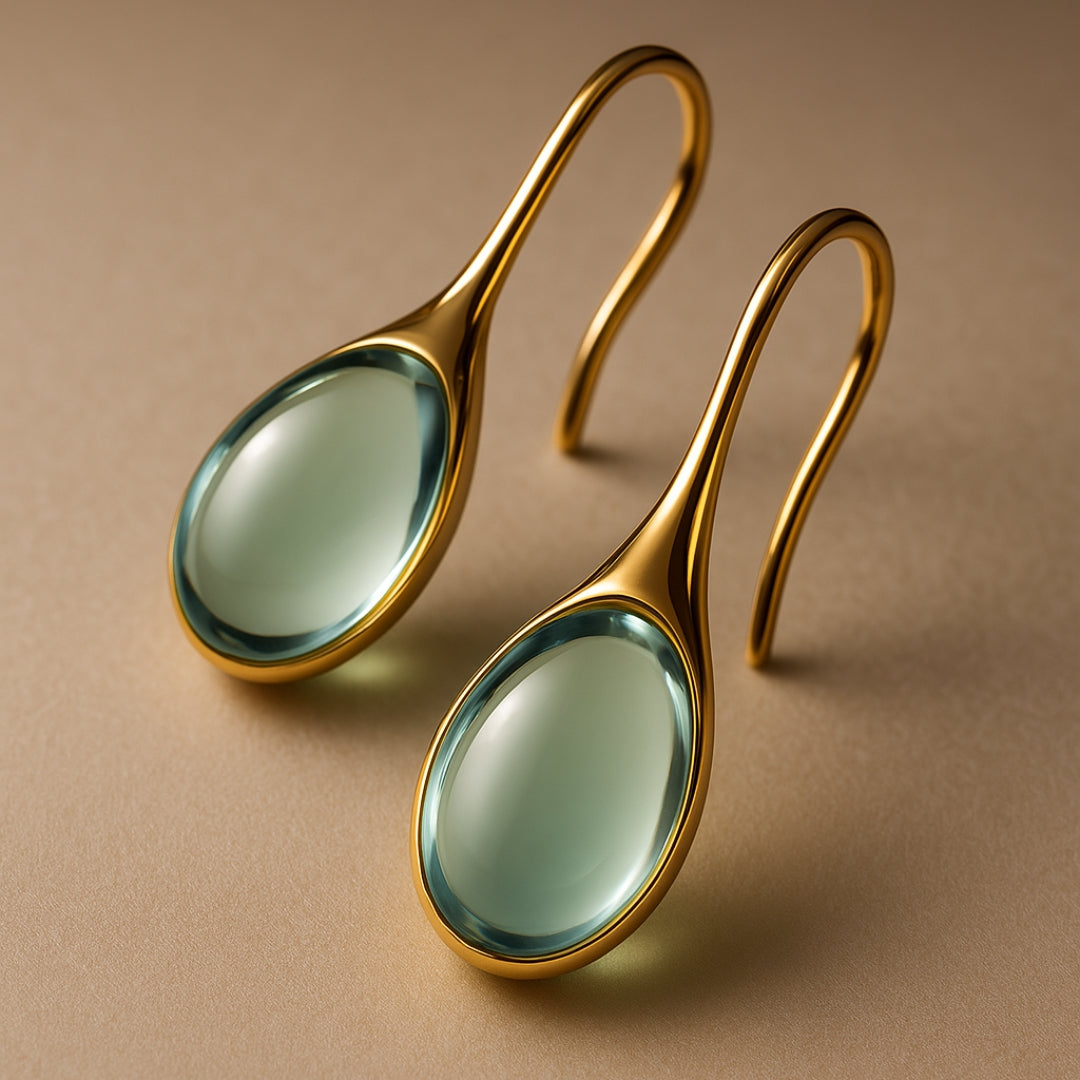 Gold and Silver Crystal Drop Earrings