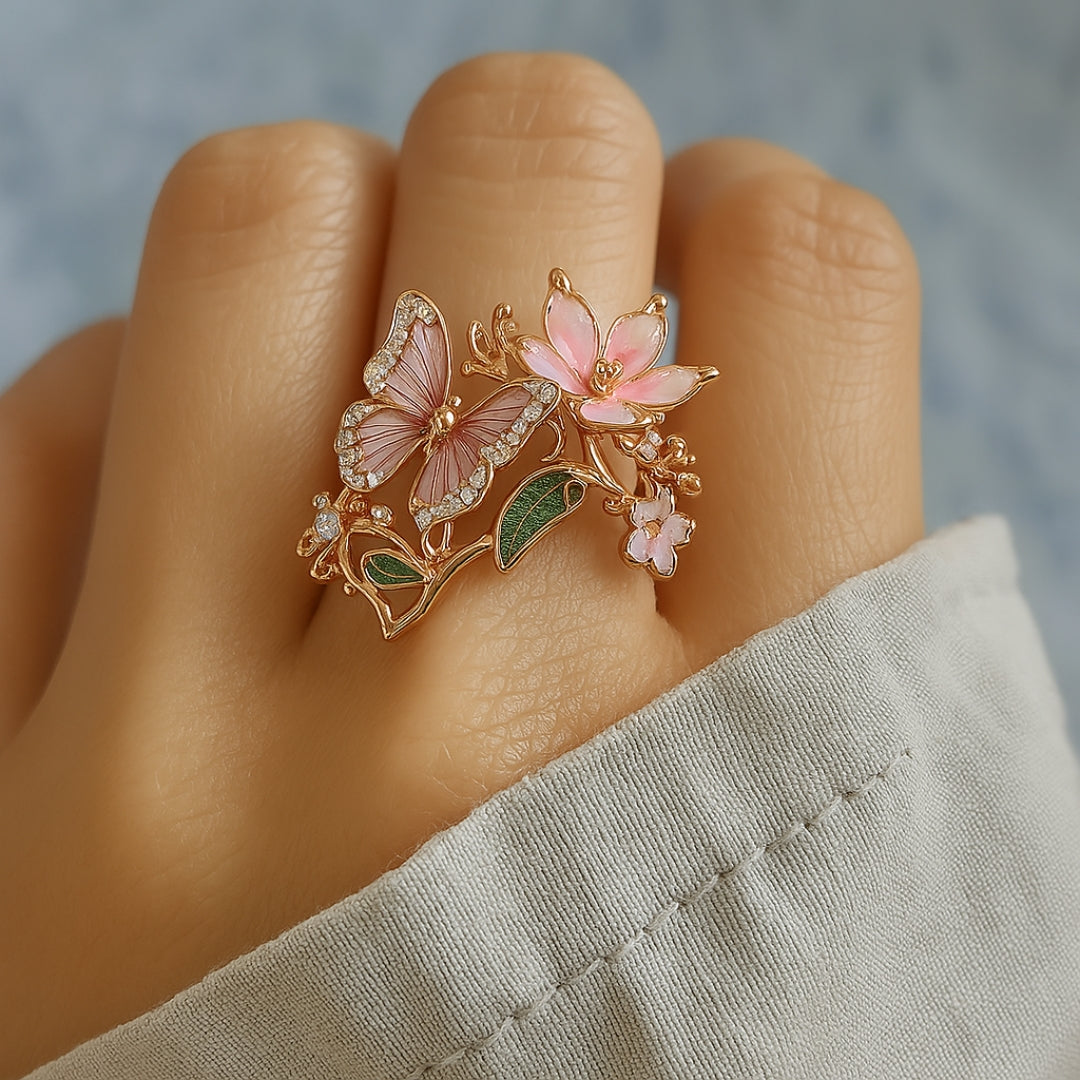 Nature's Radiance Butterfly Zirconia Ring