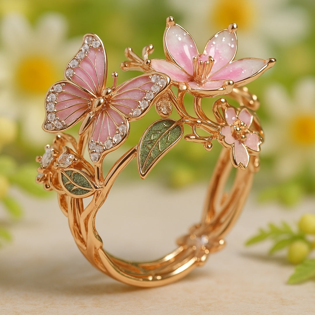 Nature's Radiance Butterfly Zirconia Ring