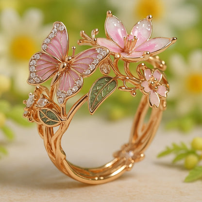 Nature's Radiance Butterfly Zirconia Ring