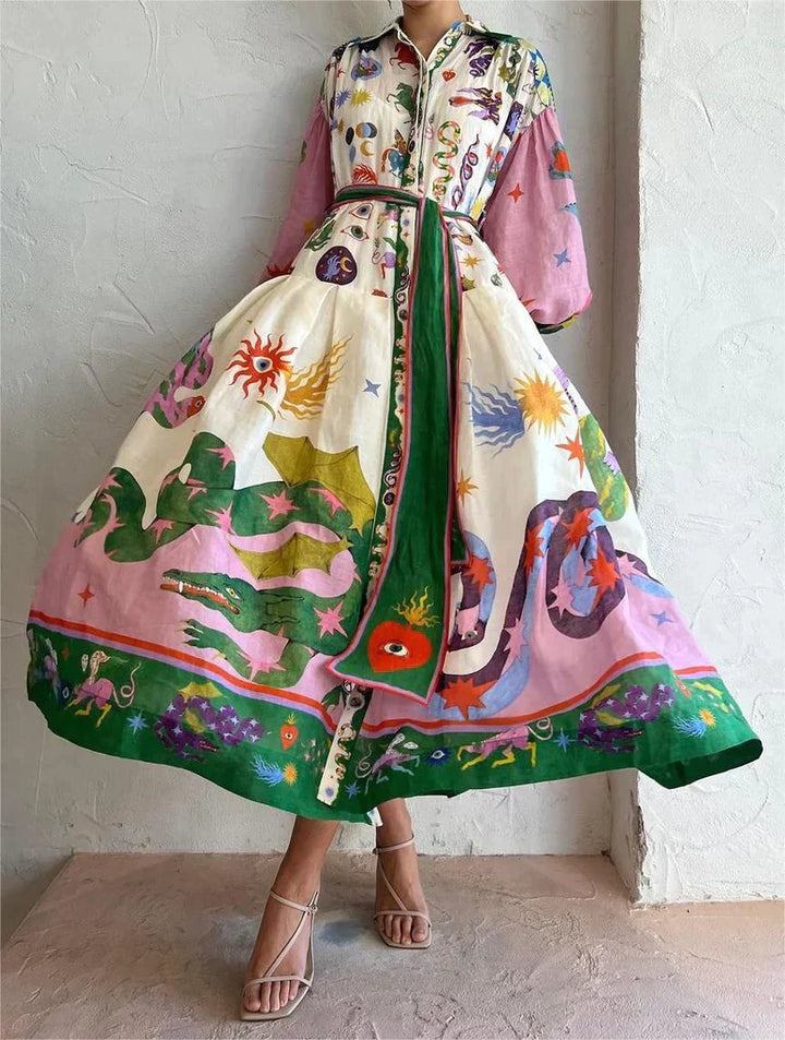 Sofia™ | Elegant Maxi Dress with Artistic Flair