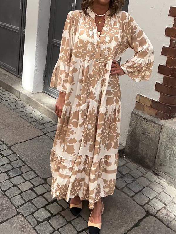 Maxi Dress with Floral Sleeves