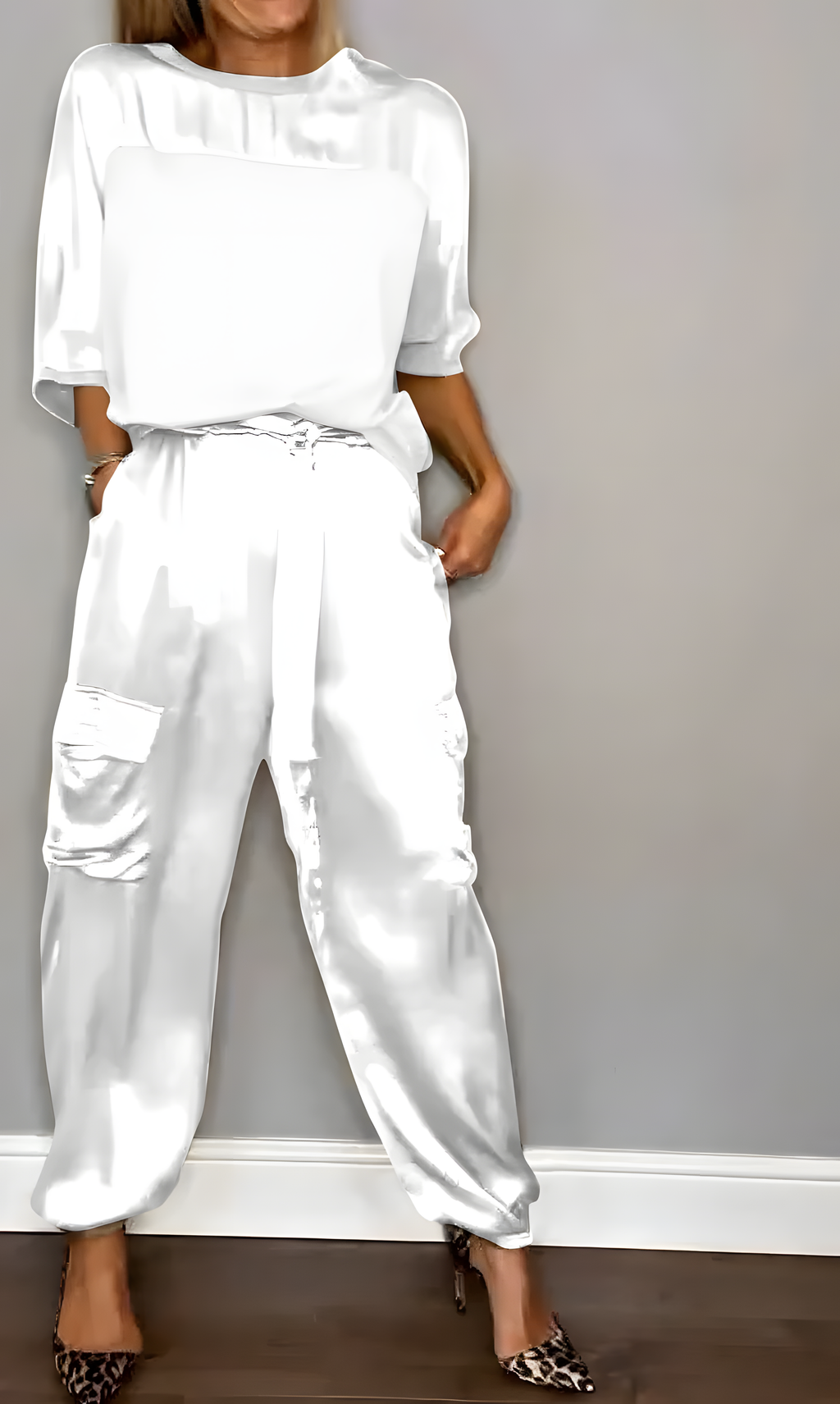 Elegant Satin Dreams Two-Piece Ensemble
