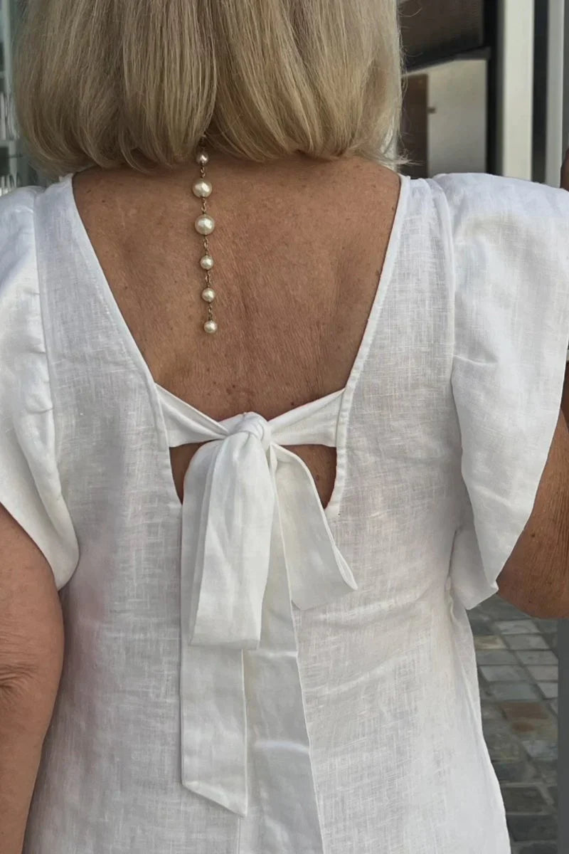 Sunlit Sleeveless Linen Dress