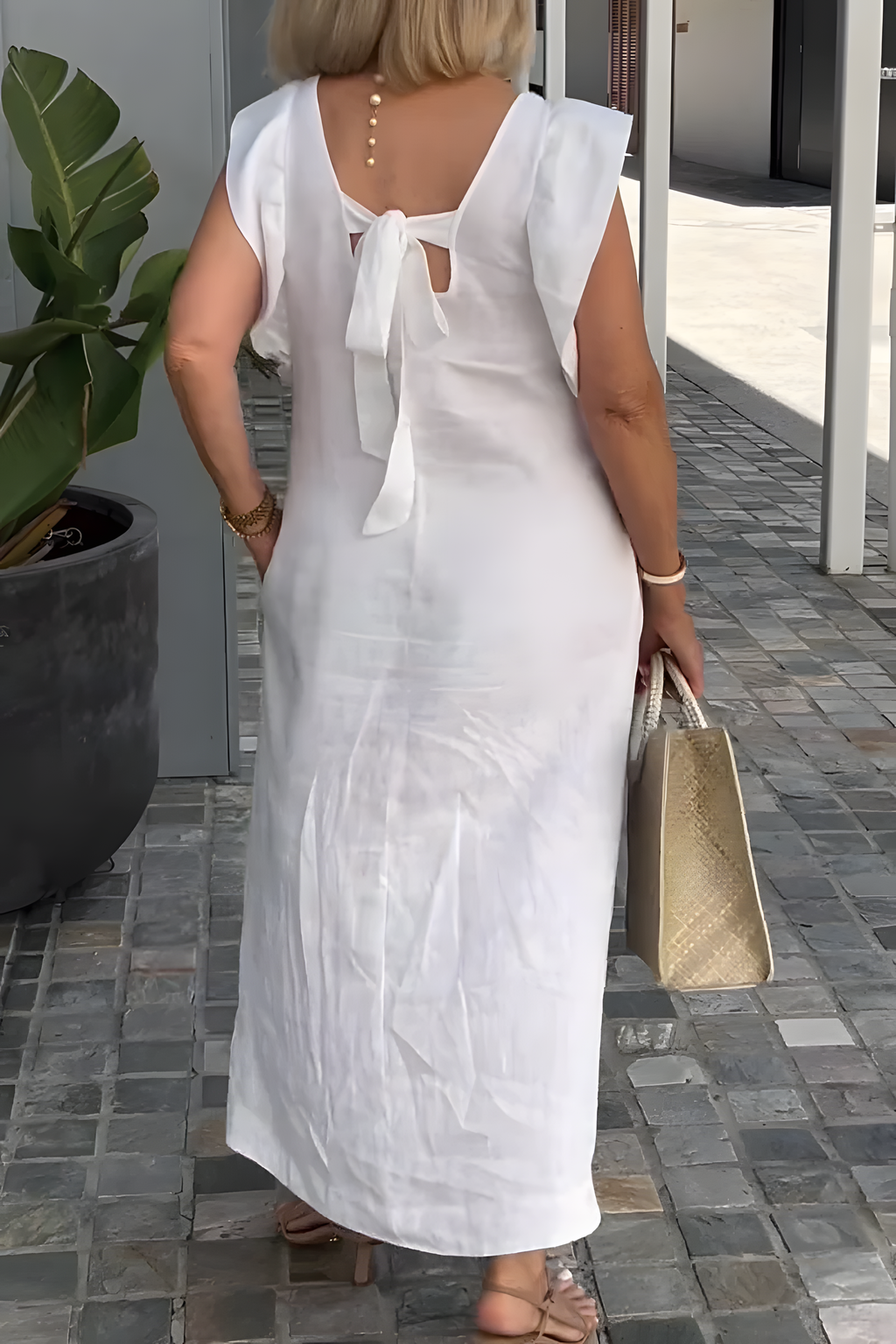Sunlit Sleeveless Linen Dress
