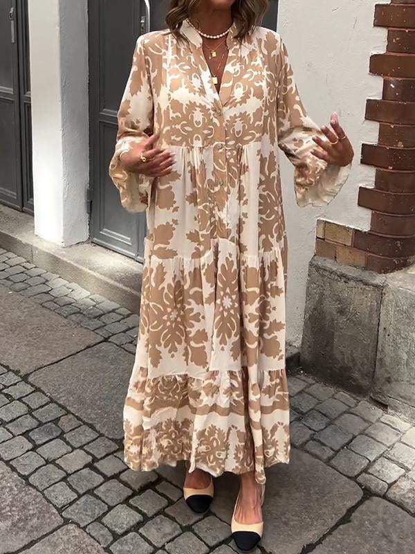 Maxi Dress with Floral Sleeves