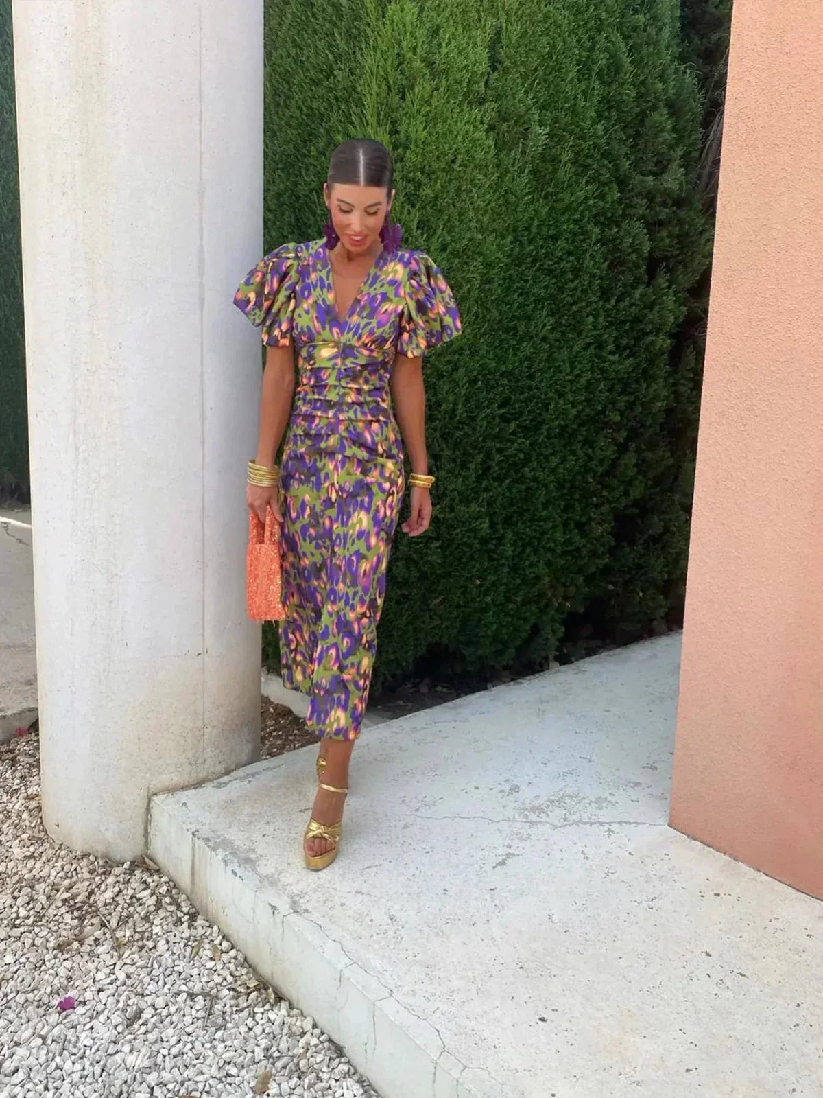 Gladys™ | Vibrant Pleated Dress
