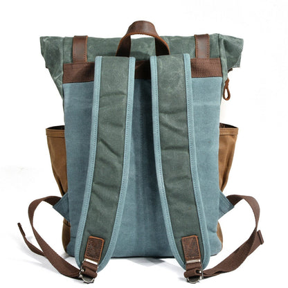Jace Waxed Canvas Roll-Top Backpack