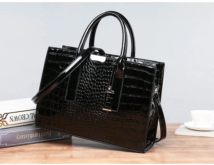 Ariel Croc-Embossed Handbag