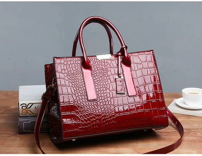 Ariel Croc-Embossed Handbag