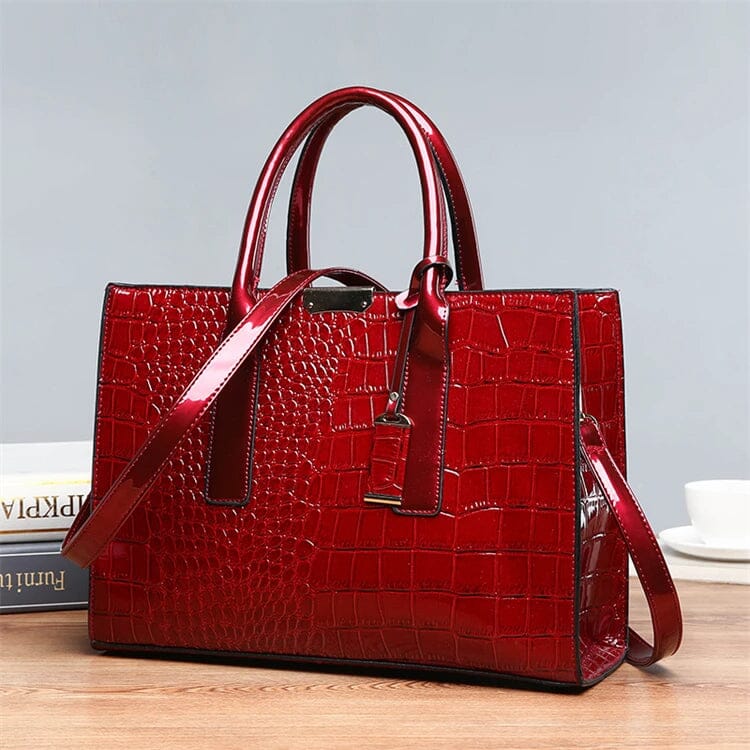 Ariel Croc-Embossed Handbag