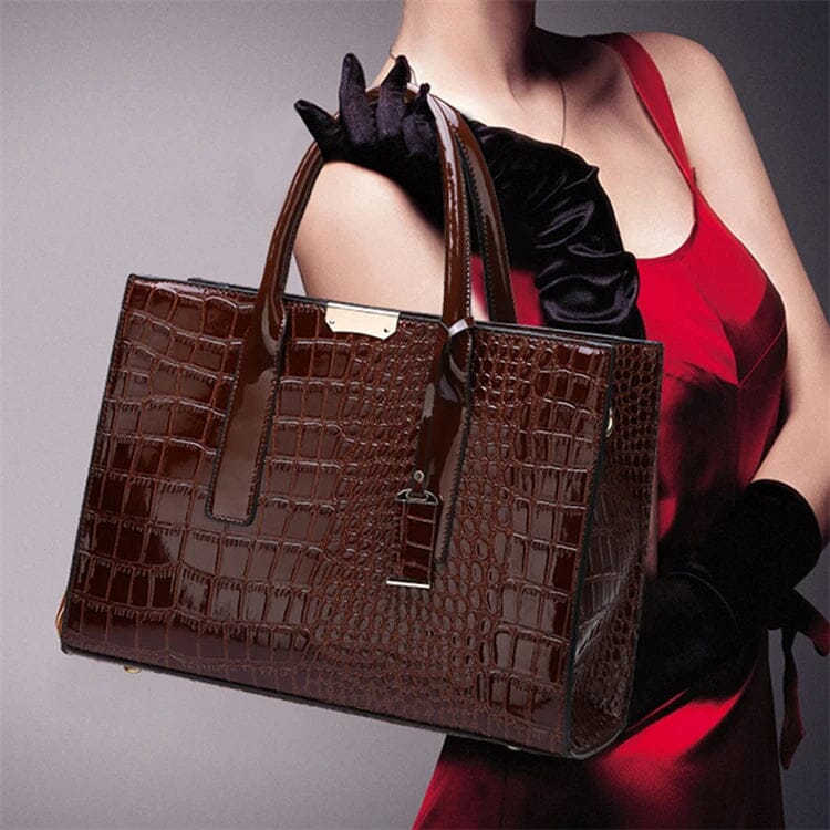 Ariel Croc-Embossed Handbag