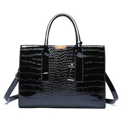 Ariel Croc-Embossed Handbag