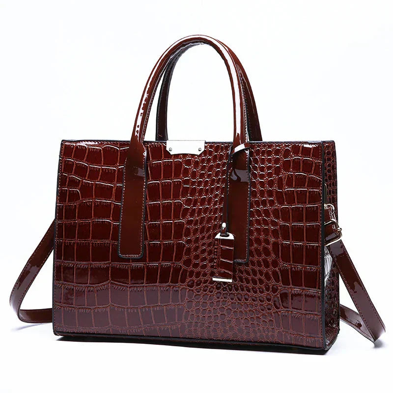 Ariel Croc-Embossed Handbag