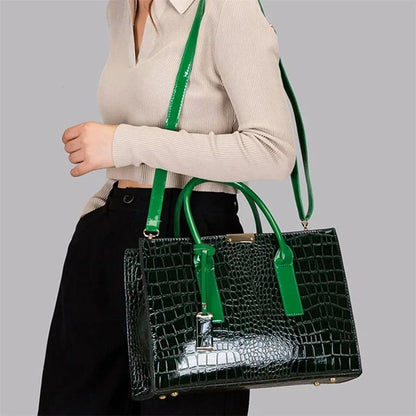 Ariel Croc-Embossed Handbag