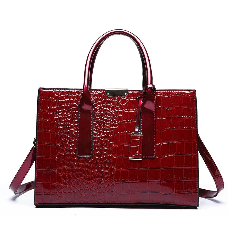 Ariel Croc-Embossed Handbag