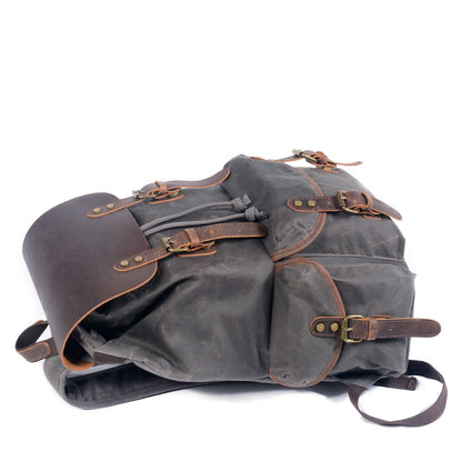 Asher Linen and Leather Backpack