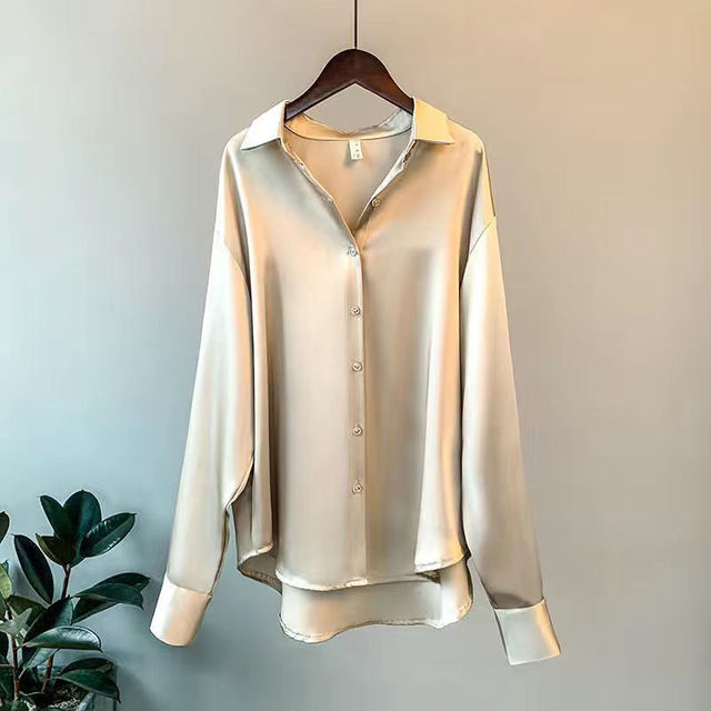 Lily™ | Elegant Satin Button-Up Shirt