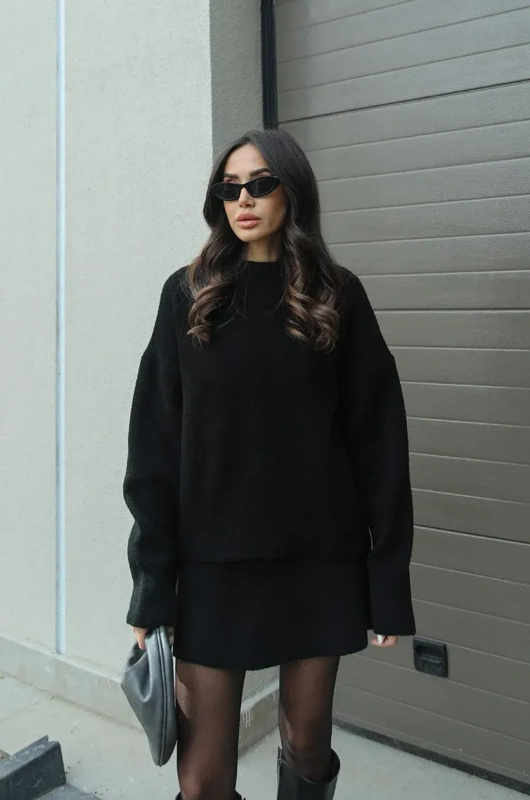 Aria™ - Heathered Sweater and Skirt Set
