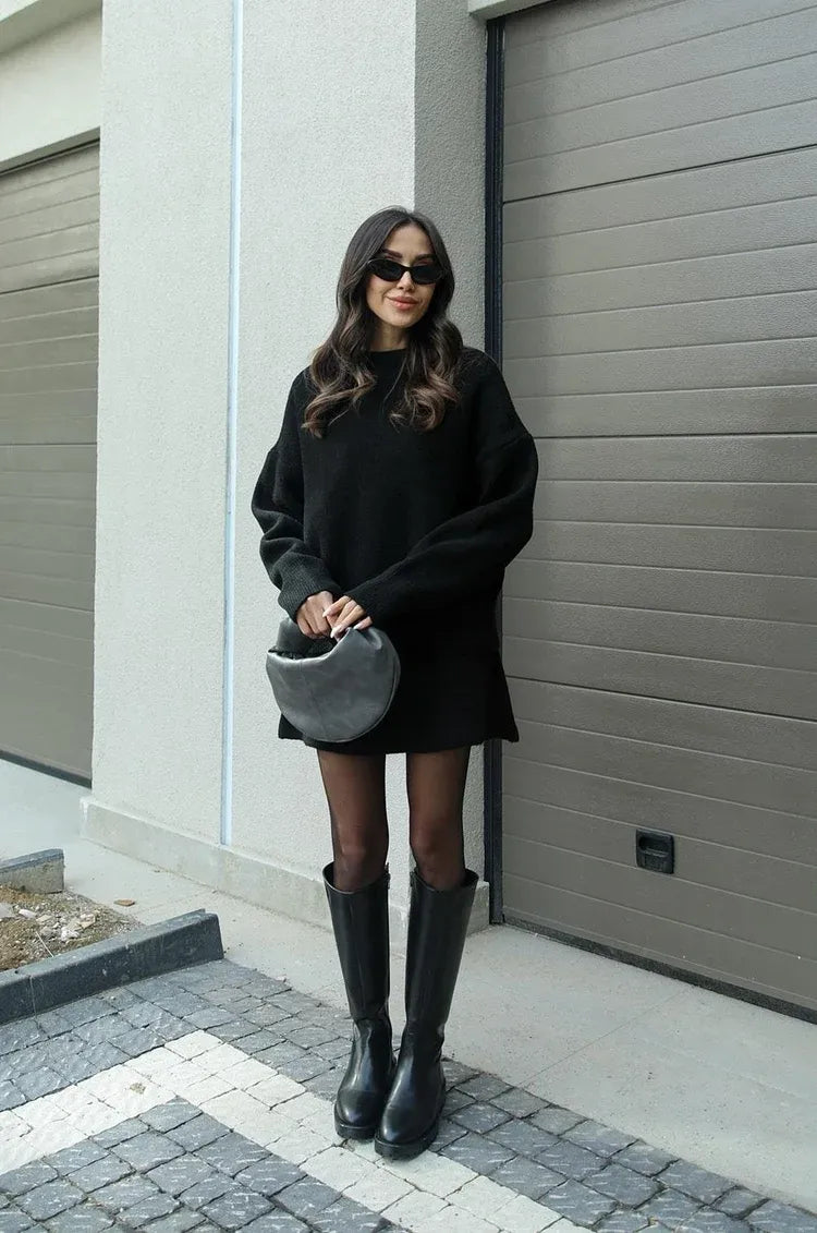 Aria™ - Heathered Sweater and Skirt Set