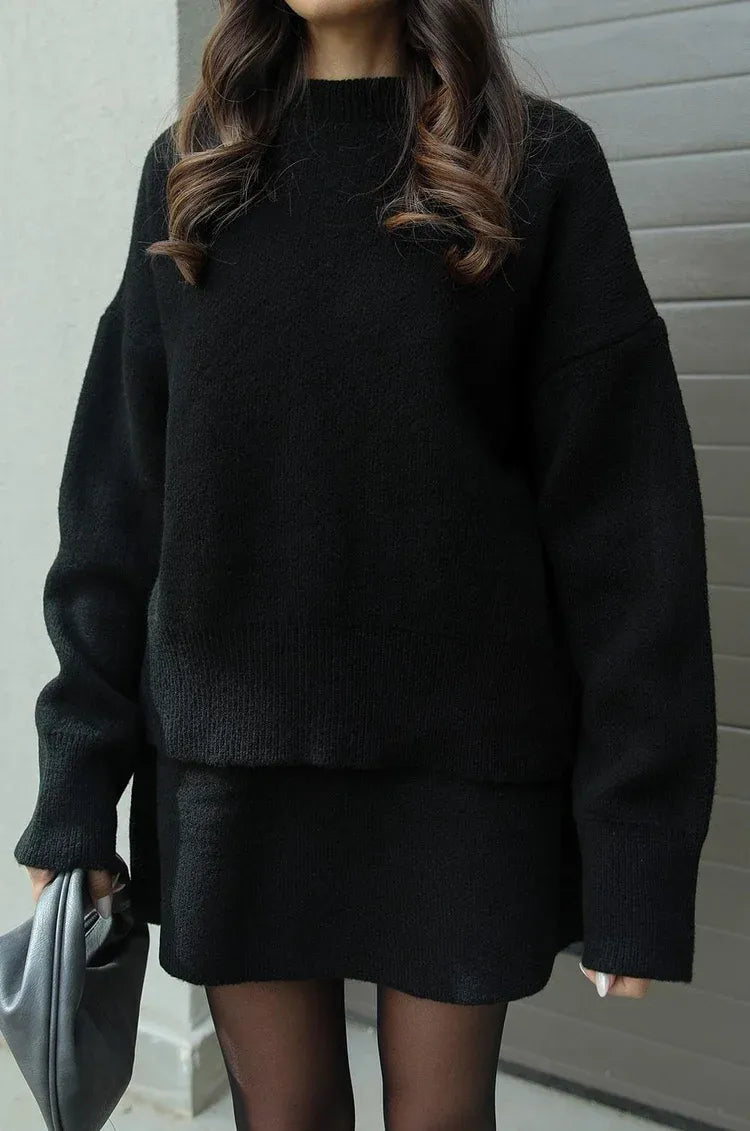Aria™ - Heathered Sweater and Skirt Set