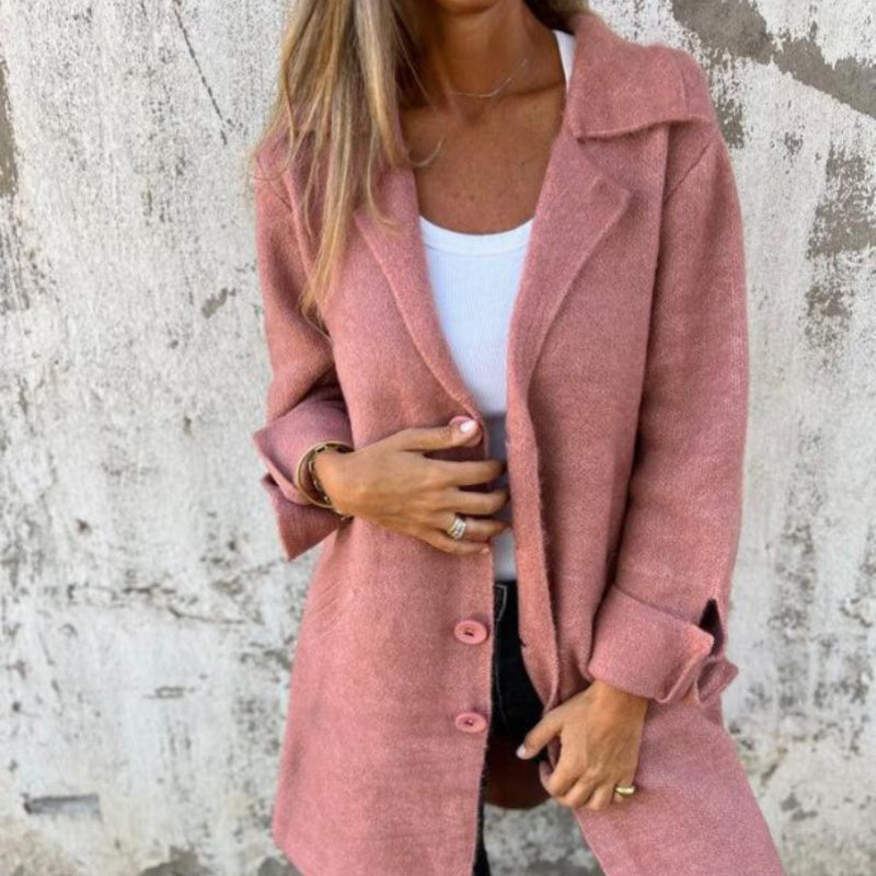 Margaret™ | Chic & Comfortable Solid Mid-Length Jacket