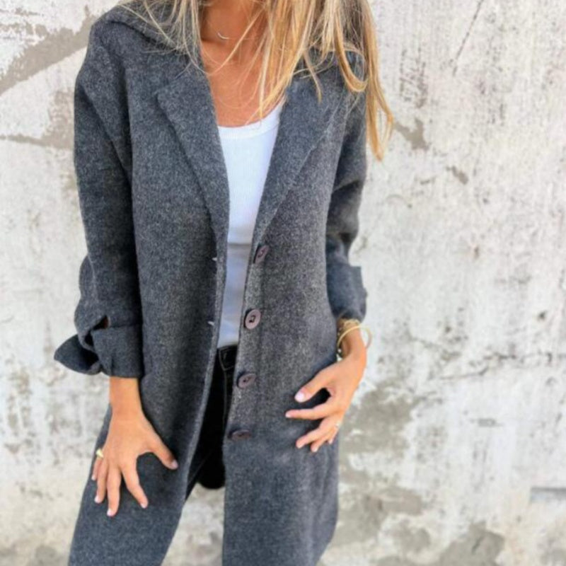 Margaret™ | Chic & Comfortable Solid Mid-Length Jacket