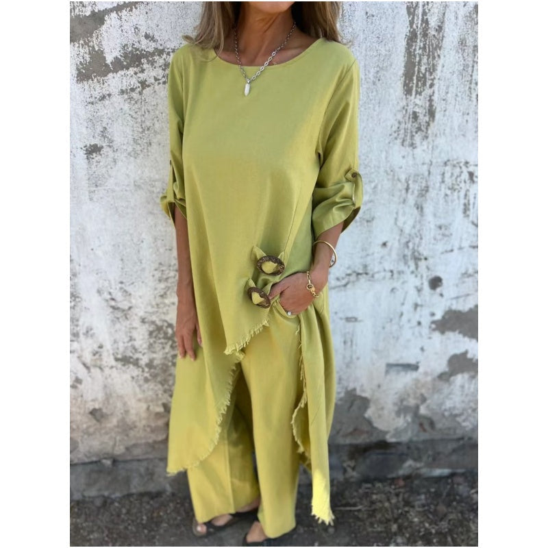 Lourdes™ Premium Cotton & Linen Women's Ensemble