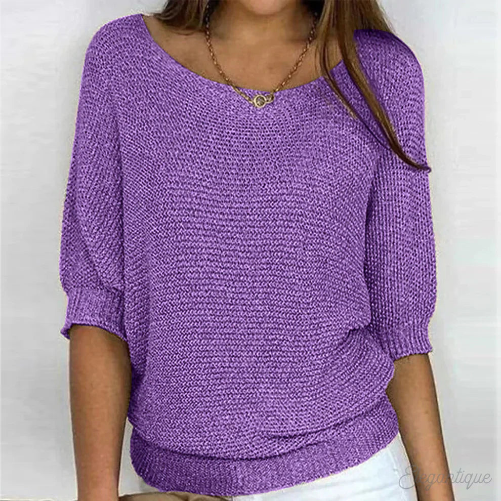 Sophie™ - Breezy Knit Boatneck Sweater