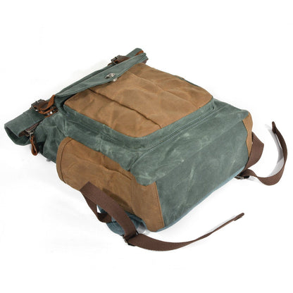 Jace Waxed Canvas Roll-Top Backpack