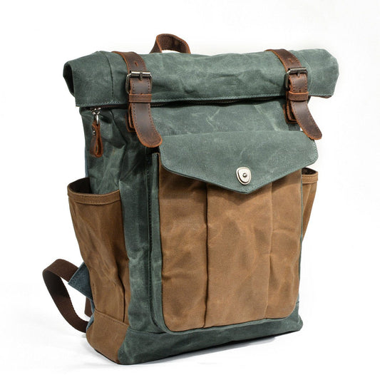 Jace Waxed Canvas Roll-Top Backpack