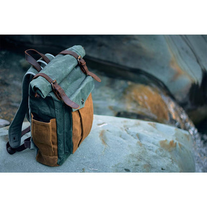 Jace Waxed Canvas Roll-Top Backpack