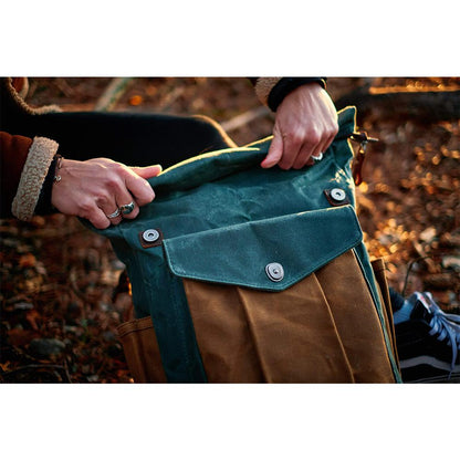 Jace Waxed Canvas Roll-Top Backpack
