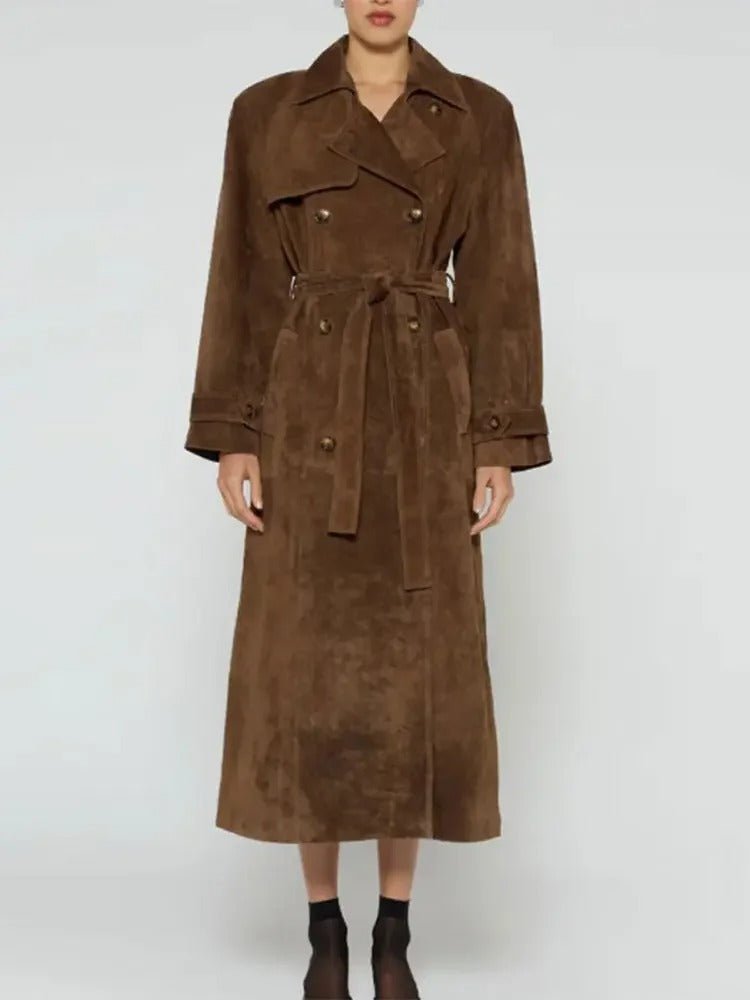 Aubrey™ - Classic Suede Trench Coat