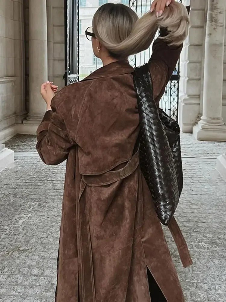 Aubrey™ - Classic Suede Trench Coat