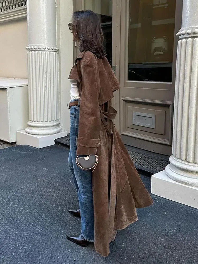 Aubrey™ - Classic Suede Trench Coat